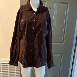 Faded Glory Chocolate Long Sleeve Button-Up